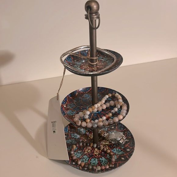 World Market Jewelry Stand with 3 Painted Tiers - Picture 6 of 6